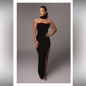 JLUXLABEL NOIR AKINA CUTOUT SWEATER DRESS